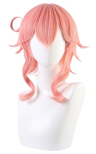 YEAJION Genshin Impact Cosplay Dori Perücke Rosa Kurz Genshin Cosplay Verkleidung Dori Cosplay Wig Halloween Karneval Party Anime Cosplay Kostüm Zubehör Erwachsene von YEAJION