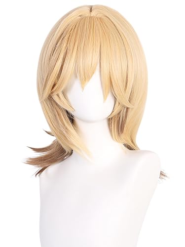 YEAJION Genshin Impact Cosplay Kaveh Perücke Blond Genshin Kaveh Cosplay Verkleidung Kaveh Wig Halloween Karneval Party Anime Cosplay Kostüm Zubehör von YEAJION