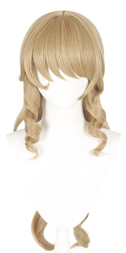 YEAJION Genshin Impact Cosplay Navia Perücke Lange Blond Genshin Cosplay Verkleidung Navia Cosplay Wig Halloween Karneval Party Anime Cosplay Kostüm Zubehör Erwachsene von YEAJION