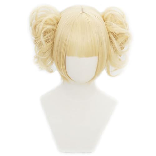 YEAJION Himiko Toga Cosplay Perücke Blond mit zwei Zöpfen Anime My Hero Academia Cosplay Verkleidung Toga Himiko Wig Halloween Karneval Party Cosplay Kostüm Zubehör Erwachsene von YEAJION