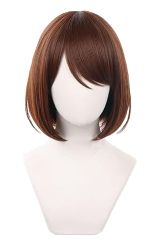 YEAJION Ieiri Shoko Cosplay Perücke Braun Kurz Jujutsu Kaisen Cosplay Verkleidung Shoko Ieiri Cosplay Wig Halloween Karneval Party Anime Cosplay Kostüm Zubehör Erwachsene von YEAJION