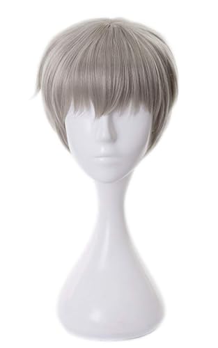 YEAJION Inumaki Toge Cosplay Perücke Silber Kurz Jujutsu Kaisen Cosplay Verkleidung Toge Inumaki Cosplay Wig Halloween Karneval Party Anime Cosplay Kostüm Zubehör Erwachsene von YEAJION