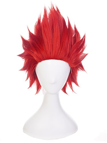 YEAJION Kirishima Eijiro Cosplay Perücke Rot Kurz Anime My Hero Academia Cosplay Verkleidung Eijiro Kirishima Wig Halloween Karneval Party Cosplay Kostüm Zubehör Erwachsene von YEAJION