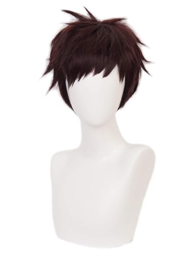 YEAJION Overhaul Cosplay Perücke Braun Kurz Anime My Hero Academia Cosplay Verkleidung Overhaul Wig Halloween Karneval Party Cosplay Kostüm Zubehör Erwachsene von YEAJION