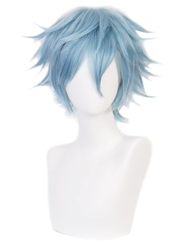 YEAJION Shigaraki Tomura Cosplay Perücke Blaugraue Kurz Anime My Hero Academia Cosplay Verkleidung Tomura Shigaraki Wig Halloween Karneval Party Cosplay Kostüm Zubehör Erwachsene von YEAJION