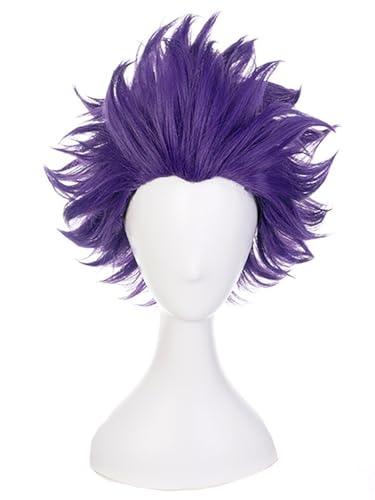 YEAJION Shinso Hitoshi Cosplay Perücke Violett Kurz Anime My Hero Academia Cosplay Verkleidung Hitoshi Shinso Wig Halloween Karneval Party Cosplay Kostüm Zubehör Erwachsene von YEAJION