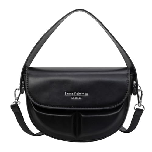 Damentasche One Shoulder Crossbody Bag College Style Einfarbige Satteltasche, schwarz, 20 * 7 * 13CM von YEAMKE
