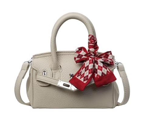 YEAMKE Damenhandtasche, One-Shoulder-Umhängetasche mit einfachem Verschluss, cremefarben, 21 * 9 * 12 cm von YEAMKE