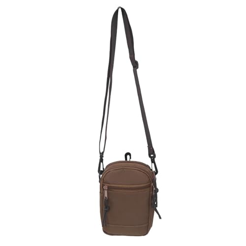 YEAMKE Einfache einfarbige kleine quadratische Tasche Paar Schulter Umhängetasche lässige Frauen Handytasche, braun, 12 * 6 * 18CM von YEAMKE