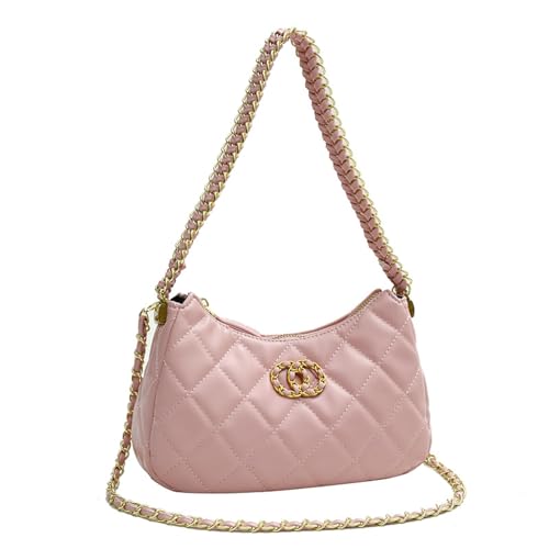 YEAMKE Kette Damen Tasche Achseltasche Umhängetasche, Rosa, 23 * 6 * 15CM von YEAMKE