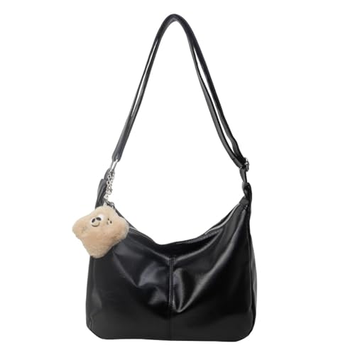 YEAMKE TOTE DAMEN TASCHE COMMUTER ACHSELTASCHE DAMEN UMHÄNGETASCHE MIT GROSSEM FASSUNGSVERMÖGEN GROSSE UMHÄNGETASCHE, SCHWARZ, 33 * 12 * 21CM von YEAMKE