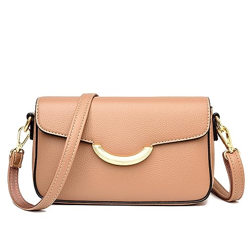 YEAMKE UMHÄNGETASCHE AUS WEICHEM Leder EINFACHE KLEINE QUADRATISCHE Tasche NISCHE Damentasche, Khaki, 22 * 5 * 13 cm von YEAMKE