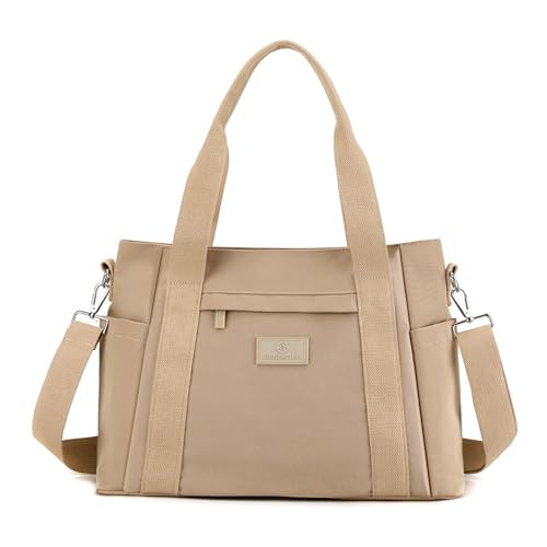 YEAMKE UMHÄNGETASCHE HANDTASCHE DAMEN TASCHE NYLON STOFFTASCHE DAMEN UMHÄNGETASCHE, KHAKI, 39 * 14 * 27CM YEAMKE UMHÄNGETASCHE HANDTASCHE DAMEN TASCHE NYLON STOFFTASCHE DAMEN UMHÄNGETASCHE, KHAKI, 39 * 14 * 27CM von YEAMKE
