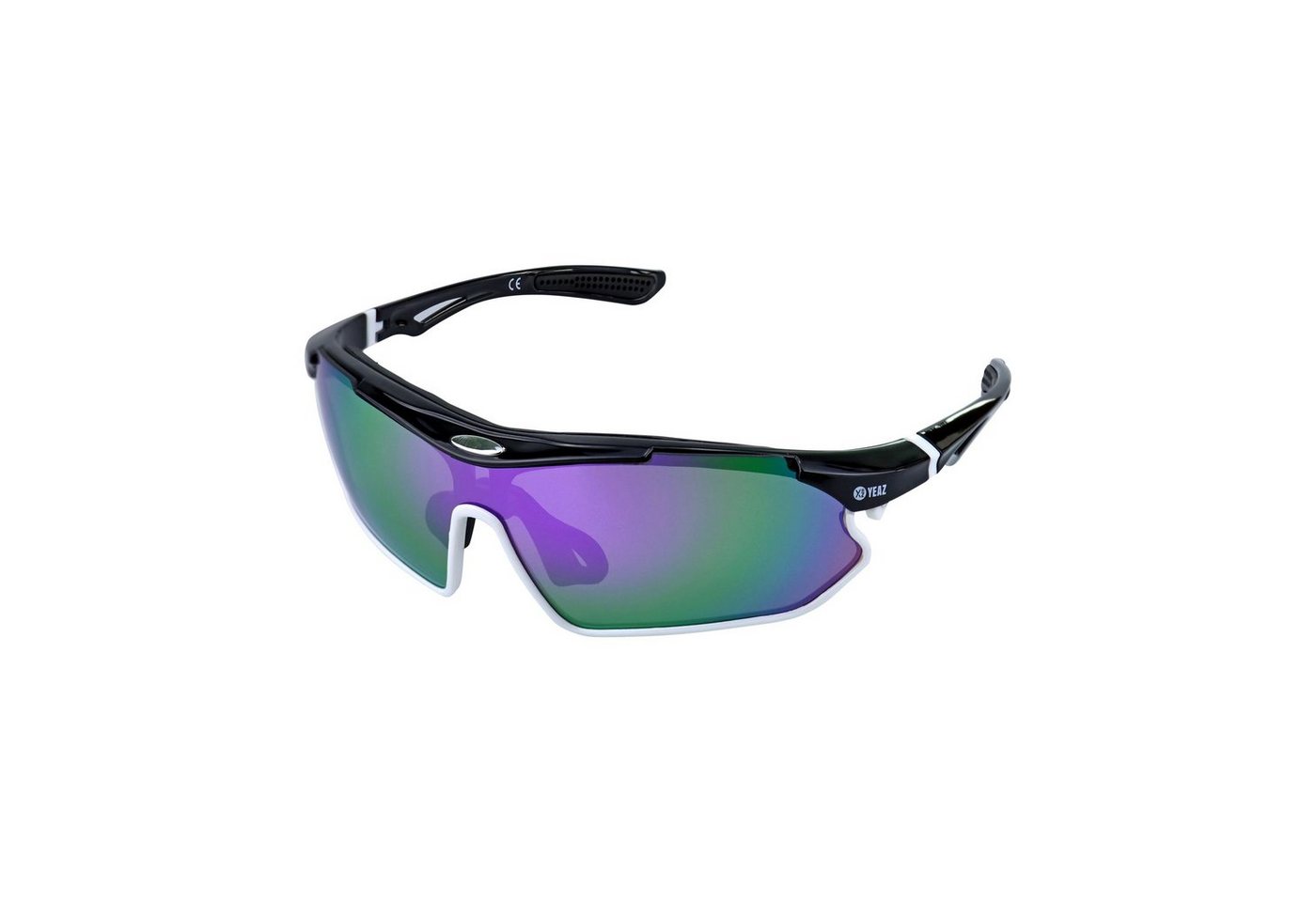 YEAZ Sportbrille SUNRAY sport-sonnenbrille schwarz/weiß/lila, Sport-Sonnenbrille schwarz/weiß/lila von YEAZ