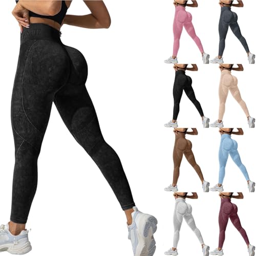 Anti Cellulite Leggings Sports Leggings Women's Anti Cellulite Pants Long Opaque Compression Yoga Push Up Scrunch Figure-Shaping Sports Trousers Figurformende A von YEBIRAL