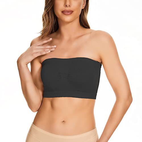 Push up BH extrem für kleine brüste Nahtlose Bandeau BH Damen Trägerloser Bustier Top ohne Bügel Schulterfrei Bra Tube Top mit Transparenten Trägern Bequem Atmungsaktiv Push up Bra von YEBIRAL