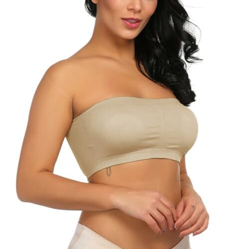 Sport BH Damen starker Halt Nahtlose Bandeau BH Damen Trägerloser Bustier Top ohne Bügel Schulterfrei Bra Tube Top mit Transparenten Trägern Bequem Atmungsaktiv Baumwolle ohne bügel Push up mit von YEBIRAL