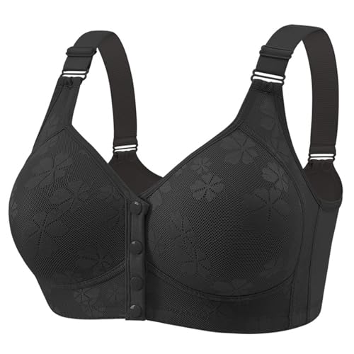 Sport BH Push up Damen Vorderverschluss BH Spitzen Ohne Bügel Bustier Push up Soft Bra Verschluss Vorne Große Größen BHS Gepolstert Bralette t-Shirt ohne bügel Seamless up Damen von YEBIRAL