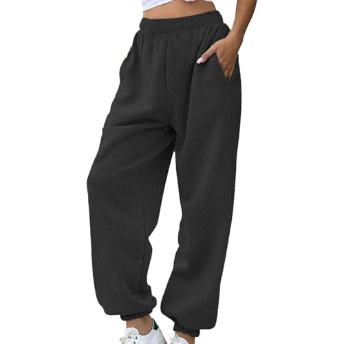 YEBIRAL Angebote des Tages Heute blitzangebote Sporthose Damen lang Sporthose Damen Lang High Waist Sporthose Weites Bein Sweatpants Mit Elastischem Bund Yogahose Trainingshose Fitness Sweathose von YEBIRAL