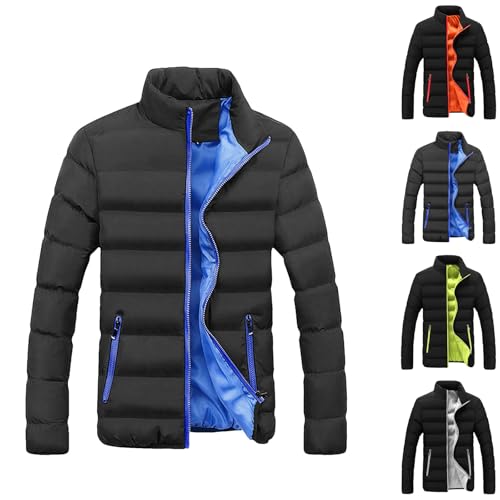 YEBIRAL Anorak Herren Steppjacke Herren Warmer Winterjacke Winter Kapuzenjacke mit Taschen ReißVerschluss Einfarbiger üBergangsjacke Kapuze Men's Jackets Mantel kurz von YEBIRAL