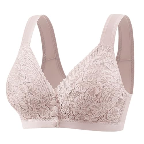 YEBIRAL BH Damen ohne bügel Push up Damen Vorderverschluss BH Spitzen Ohne Bügel Bustier Push up Soft Bra Verschluss Vorne Große Größen BHS Gepolstert Bralette Sport mit Verschluss Sport Set von YEBIRAL
