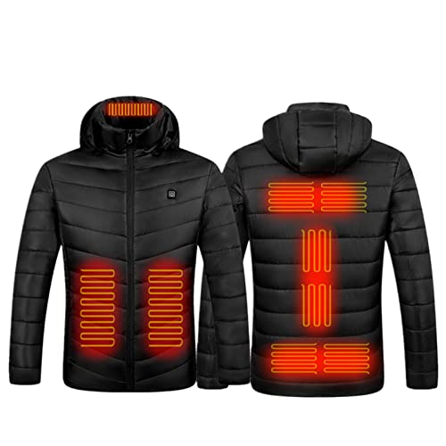 YEBIRAL Beheizte Jacke Herren Damen, Elektrische USB Heizjacke mit 9 Heizzone, 3 Einstellbar Temperatur Pufferjacke Winter Beheizbare Jacke für Outdoor Wandern Jagd Camping Skifahren von YEBIRAL