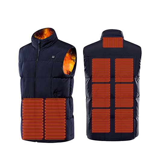 YEBIRAL Beheizte Weste Herren Damen Winter Beheizbare Weste mit 9 Heizzone USB Elektrische Heizweste Wärmeweste mit 3 Temperaturmodi Warme Beheizte Jacke Winterweste für Outdoor Wandern Skifahren von YEBIRAL