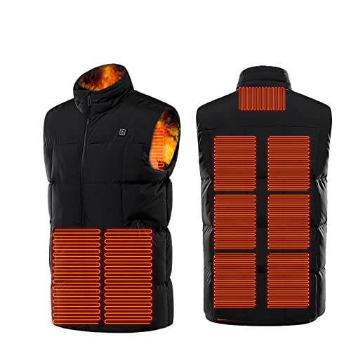 YEBIRAL Beheizte Weste Herren Damen Winter Beheizbare Weste mit 9 Heizzone USB Elektrische Heizweste Wärmeweste mit 3 Temperaturmodi Warme Beheizte Jacke Winterweste für Outdoor Wandern Skifahren von YEBIRAL