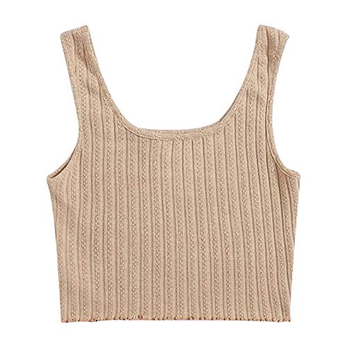 YEBIRAL Crop Tops Damen Tank Top Casual Sexy Ärmellose Tanktop Camisole Weste Sommer Sport BH Unterhemden Basic Top Teenager Mädchen Bauchfreie Oberteile von YEBIRAL