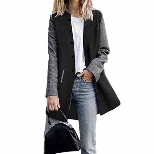 YEBIRAL Damen Herbst Winter Mantel Trenchcoat Patchwork Langarm Cardigan Schlank Mantel Elegant Frauen Mode Lässige Outwear Parka Jacke von YEBIRAL