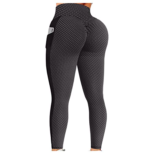 YEBIRAL Damen Push Up Leggings mit Taschen, Tik Tok Yogahosen Sportleggings Scrunch Butt High Waist Sporthose Anti Cellulite Sexy Booty Leggings Sport Tights für Gym Yoga Fitness von YEBIRAL