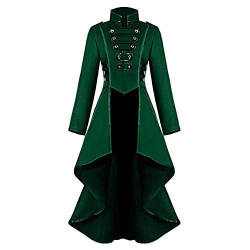 YEBIRAL Damen Steampunk Gothic Long Coat, Mantel Retro Jacke Barock Punk Kleidung Vintage Viktorianischen Langer Cosplay Kostüm Smoking Uniform von YEBIRAL