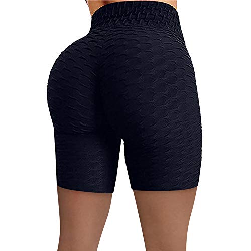 YEBIRAL Damen Tik Tok Sport Leggings Anti Cellulite Scrunch Butt Booty Shorts Push Up Sporthose Hohe Taille Honeycomb Fitnesshose Kurze Leggings Gym Radlerhose Workout Sport Yoga Shorts von YEBIRAL