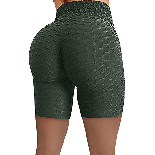 YEBIRAL Damen Tik Tok Sport Leggings Anti Cellulite Scrunch Butt Booty Shorts Push Up Sporthose Hohe Taille Honeycomb Fitnesshose Kurze Leggings Gym Radlerhose Workout Sport Yoga Shorts von YEBIRAL