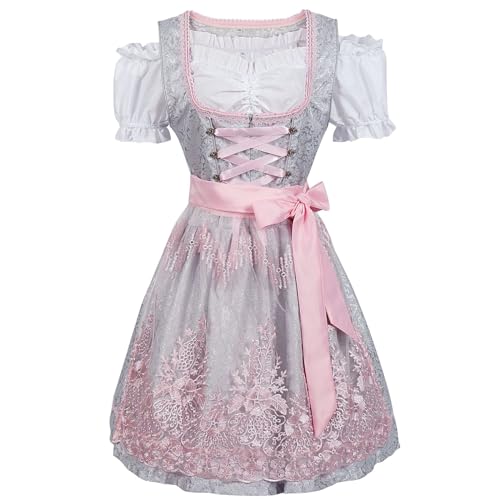 YEBIRAL Dirndl Damen Midi Set 3 Teilig Trachtenkleid Dirndlkleid mit Spitze Trachtenmode inkl. Dirndlbluse Dirndlschürze für Oktoberfest Karneval Besondere Anlässe Warehouse Deal retourenware YEBIRAL Dirndl Damen Midi Set 3 Teilig Trachtenkleid Dirndlkleid mit Spitze Trachtenmode inkl. Dirndlbluse Dirndlschürze für Oktoberfest Karneval Besondere Anlässe Warehouse Deal retourenware von YEBIRAL