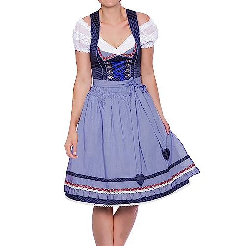 YEBIRAL Dirndl Damen Midi Trachtenkleid Trachtenmode inkl. Trachtenrock Dirndlbluse Dirndlschürze für Oktoberfest Besondere Anlässe von YEBIRAL