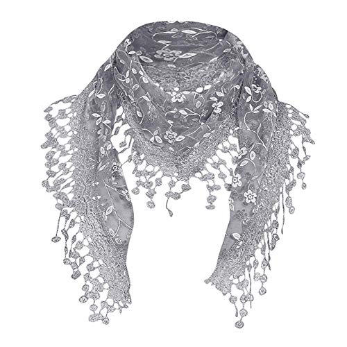 YEBIRAL Heißer Verkauf Damen Schal Lace Frauen Accessoires Tücher Halstuch Dreieck Schals 15 Farben(Grau) von YEBIRAL