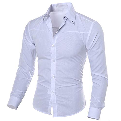 YEBIRAL Herren Hemd Slim Fit Diamant-Gitter Karohemd Kariert Langarmhemd Baumwolle Button-down Freizeit Business Party Shirt für Männer von YEBIRAL