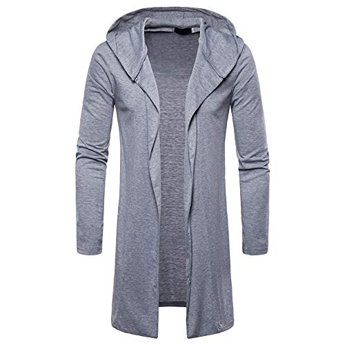 YEBIRAL Herren Strickjacke Slim Fit Männer Jacke mit Kapuze Lang Cardigan Strick Jacke Hoodie Sweatshirt Kapuzenpullover-Sweatjacke für Sommer Winter von YEBIRAL