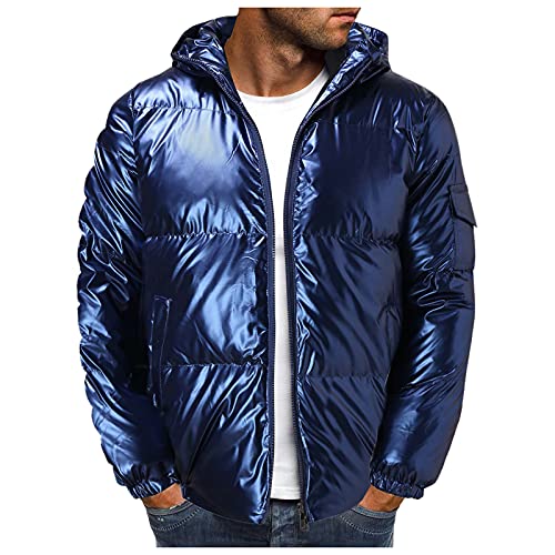 YEBIRAL Herren Winterjacke Jacke Winter Steppjacke Reflective Outdoor Sportjacke Daunenjacke Warm Gefütterte mit Kapuze Übergangsjacke Puffer Jacke für Männer von YEBIRAL