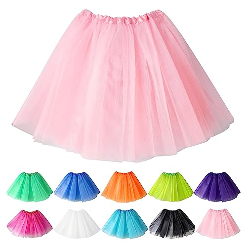 YEBIRAL Karneval Kostüm Damen Tüllrock 50er Rockabilly Petticoat Tutu Unterrock Kurz Ballett Tanzkleid Tuell Rock Kurz Sexy Minirock Tütü Faschingskostüme Fasching Outfit Skirt von YEBIRAL