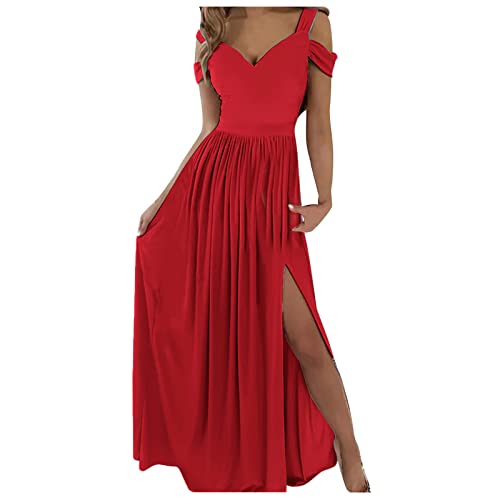 YEBIRAL Outlet Angebote Must Have Boho Kleid Damen Frauen schulterfrei Elegantes Abendkleid Blumenmode Elegantes Kleid festliches Partykleid mit Sommerkleid Damen Angebote des Tages Heute von YEBIRAL