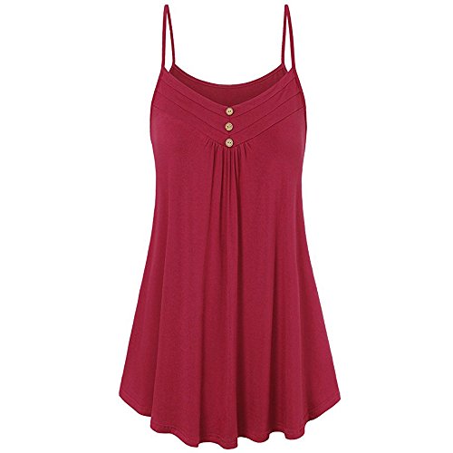 YEBIRAL Oversize Damen Camisole Stretch Gerüscht Oberteil Ärmellos Spaghetti Tops Loose Casual Langes Top Vestkleid Schulterfrei Tank Top Große Größen von YEBIRAL