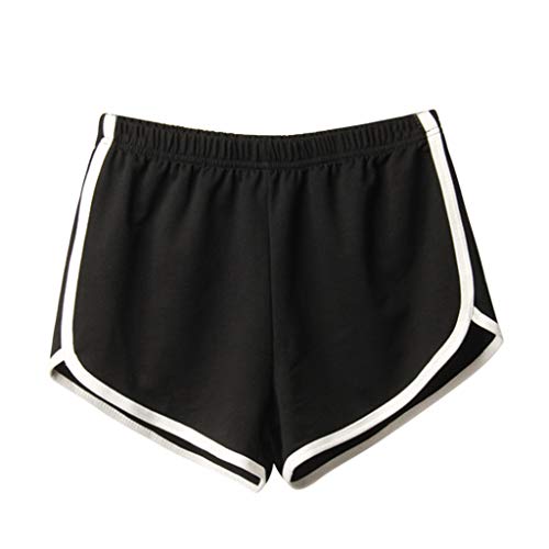 YEBIRAL Shorts für Damen Teenager Mädchen Sommer Kurz Hose Sporthose Frauen Elastische Taille Stoffhose Schlafhose Sport Jogging Yoga Shorts Hose mit Farbig Abgesetzen Rändern von YEBIRAL