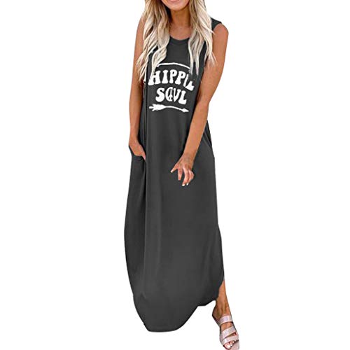 YEBIRAL Sommer Lange Kleid Damen Sommerkleid Casual Lose Rundhals Ärmellos Maxikleid Strandkleid Tunika Kleider Täglich Freizeitkleid Shirtkleid mit Taschen YEBIRAL Sommer Lange Kleid Damen Sommerkleid Casual Lose Rundhals Ärmellos Maxikleid Strandkleid Tunika Kleider Täglich Freizeitkleid Shirtkleid mit Taschen von YEBIRAL