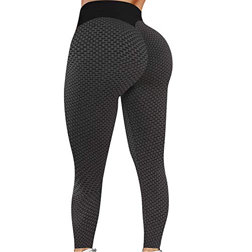 YEBIRAL Tik Tok Leggings Damen Honeycomb Scrunch Butt Bubble Leggings Sexy Booty Push Up Leggins Sporthose Anti Cellulite High Taille Sport Fitness Hose Sportleggings Yoga Pants von YEBIRAL