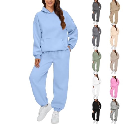 YEBIRAL Trainingsanzug Damen Set Jogginganzug Sportanzug 2 Teilig Hosenanzug Sportlich Hoodie und Hose Langarm Hausanzug Loungewear Sets Kuschelig Tracksuit Sportoutfit Sweatshirt von YEBIRAL