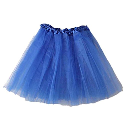 YEBIRAL Tütü Damen Kurz Retro Petticoat Rock 1950er Geschichtet Unterrock Tanzkleid Mini Skater Rock Ballettrock Tüllrock(One Size,Blau) von YEBIRAL