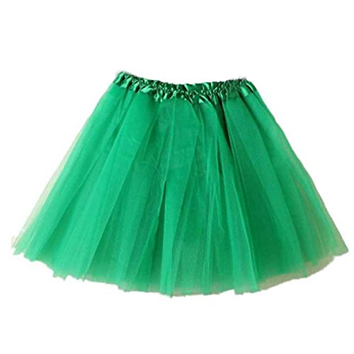 YEBIRAL Tütü Damen Kurz Retro Petticoat Rock 1950er Geschichtet Unterrock Tanzkleid Mini Skater Rock Ballettrock Tüllrock(One Size,Grün) von YEBIRAL