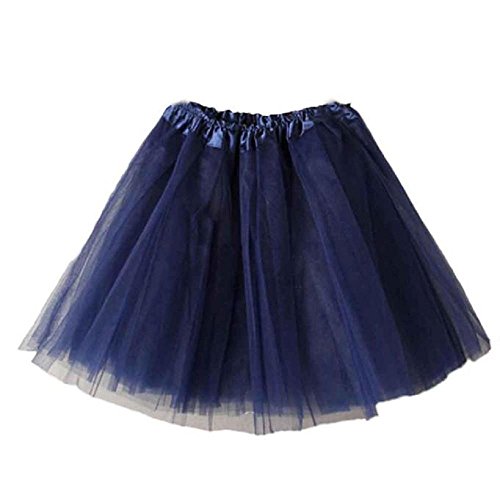 YEBIRAL Tütü Damen Kurz Retro Petticoat Rock 1950er Geschichtet Unterrock Tanzkleid Mini Skater Rock Ballettrock Tüllrock(One Size,Marine) von YEBIRAL